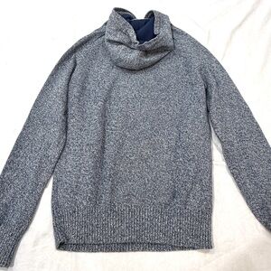 H&M Heathered Blue Half Zip-Up Sweater Hoodie Drawstring. Size Small.